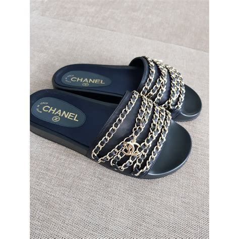 chanel inspired chain slides|chanel sandals sale.